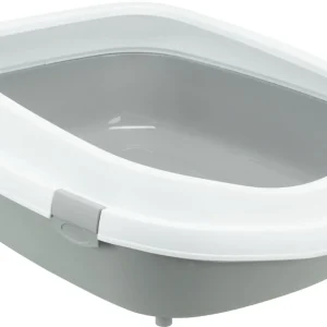 Trixie - Bac à litière Primo XXL avec rebord gris/blanc - 56 x 25 x 71 cm