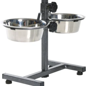 Trixie - Bar à Aliments avec Gamelles Noir pour Chien - 2×0,75L