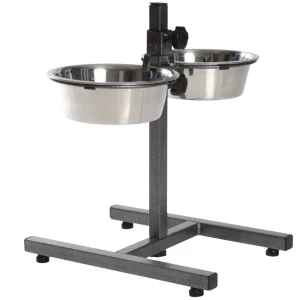 Trixie - Bar à Aliments avec Gamelles Noir pour Chien - 2×1,8L