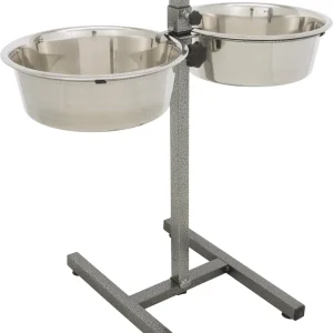 Trixie - Bar à Aliments avec Gamelles Noir pour Chien - 2×4,5L