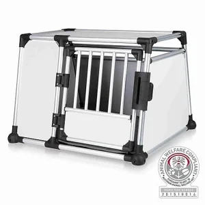 Trixie - Box de Transport en Aluminium Gris Clair/Argent - L : 93 x 64 x 81 cm