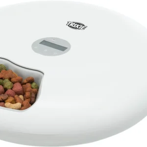 Trixie - Distributeur Automatique De Nourriture Tx5+1, 6 × 0,18 L/Ø 32 × 8 cm, Blanc