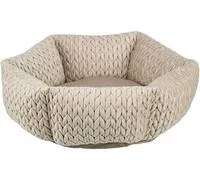 TRIXIE Livia 37307 Lit Rond pour Chien avec Housse en Velours Doux, Coussin intégré, Fond antidérapant, Doux et Lavable, diamètre 50 cm, Sable – Comparez les prix et achetez sur