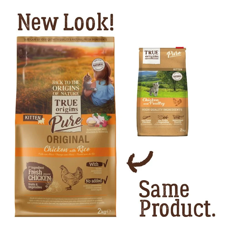 True Origins Pure - Croquettes au Poulet pour Chaton - 2kg