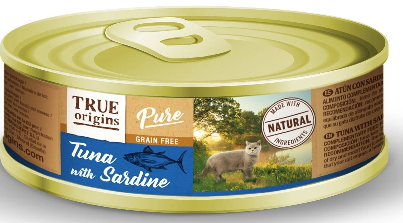 True Origins Pure - Patée Top Cat Adult Thon Sardine - 85g