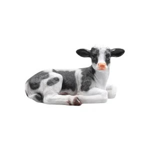 Vache couchée en résine 46x28x27 cm