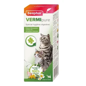 Vermipure solution Liquide pour chaton et chat : 50ml – Complément alimentaire spécial digestion pour chat sur Natur’Animo – Notre passion, vos animaux !