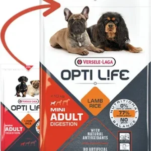 Versele-Laga Opti Life Adult Digestion Mini croquettes pour chien agneau/riz (2,5 kg) au meilleur prix sur fr