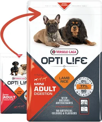 Versele-Laga Opti Life Adult Digestion Mini croquettes pour chien agneau/riz (2,5 kg) au meilleur prix sur fr