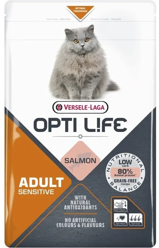 Versele-Laga Opti Life Adult Sensitive croquettes pour chat saumon (1 kg) au meilleur prix sur fr