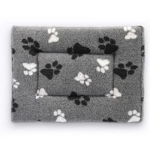 Vetbed® Coussin en polaire pour box de transport, gris avec pattes