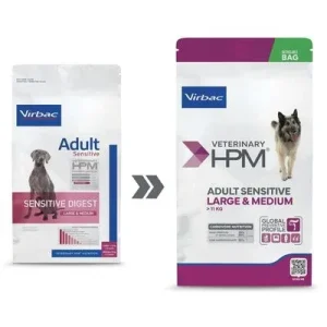 Veterinary HPM Adult Sensitive Large & Medium Dog - croquettes chien