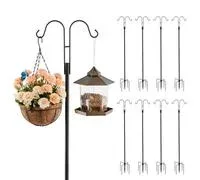 VEVOR Crochets de berger pack de 8, Crochets de berger 156 cm, Crochets de jardin double tige de lanterne, Crochets de jardin de 1,9 cm d’épaisseur pour suspendre des mangeoires pour colibris, des pan – Comparez les prix et achetez sur