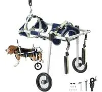 VEVOR Fauteuil roulant pour chien 2 roues pour pattes arrières, fauteuil roulant pour animaux de compagnie léger et réglable pour la guérison membres postérieurs des blessés, handicapés, paralysie, S – Comparez les prix et achetez sur