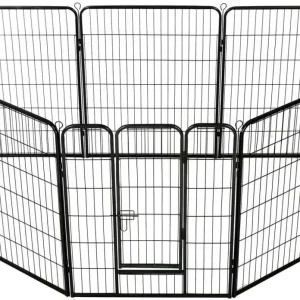 vidaXL Parc pour chiens 8 panneaux 80 x 100 cm noir (170574) au meilleur prix sur fr