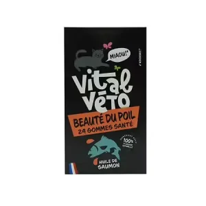 Vitalvéto Beauté du poil - Gommes à mâcher pour chat - Pelage en bonne santé-DLUO dépassée