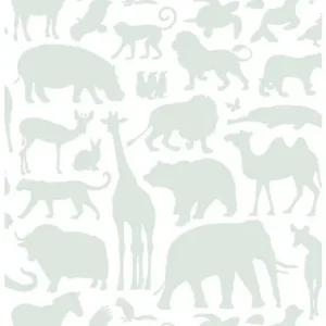 Walls4You papier peint animaux de la jungle vert clair et blanc – 53 cm x 10.05 m – 935318