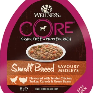 Wellness CORE - Repas Savoury Medleys Poulet et Dinde pour Chien Petite Race - 85g