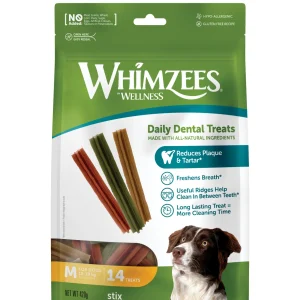 Whimzees - Bâtonnets Nature Dog Treats M pour Chien - x14