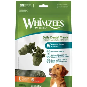Whimzees - Friandises Alligator L Daily Dental Treats Pour Chiens - 360g