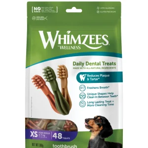 Whimzees - Friandises Brosse à Dents Dog Treats XS pour Chien - x48