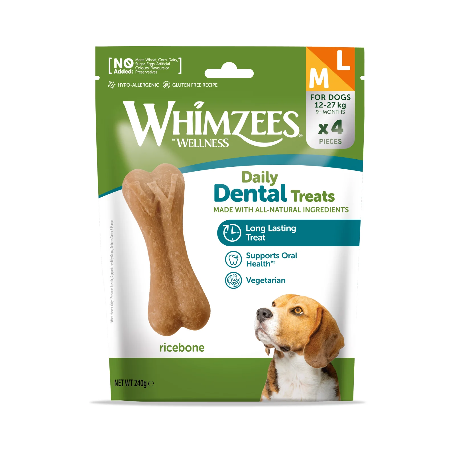 Whimzees - Friandises Dental Treats Os de riz pour Chiens - M/L