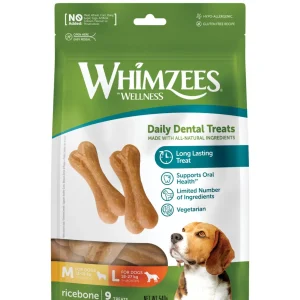 Whimzees - Friandises Ricebone M/L Daily Dental Treats Pour Chiens - x9