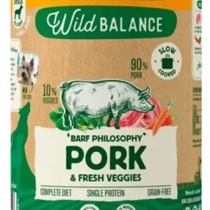 Wild Balance Boîte de Cerdo et légumes cuits à la vapeur avec la philosophie BARF pour chiens – France