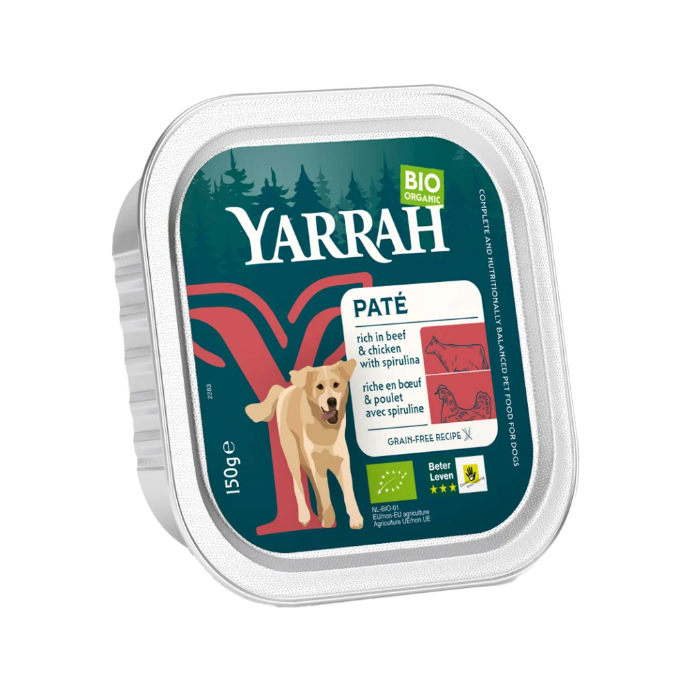 Yarrah - Bio Pâtée au boeuf et au poulet en barquette