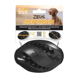 ZEUS CHEWCHASERS Jouet Chien Ballon de Rugby Noir 5″