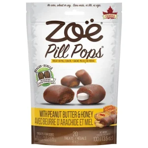 Zoë Pill Pops – Beurre d’Arachide et Miel – Gâteries Cache-Pilule pour Chiens