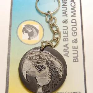 ZOO-MAX Porte-Clé Ara Bleu & Jaune 1.75″ pour Oiseaux