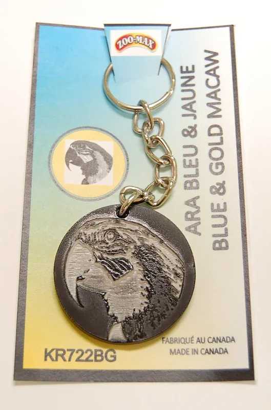 ZOO-MAX Porte-Clé Ara Bleu & Jaune 1.75″ pour Oiseaux