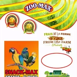 ZOO-MAX Snack-Max Gâteries Oiseaux Amandes Sans Écale 275g
